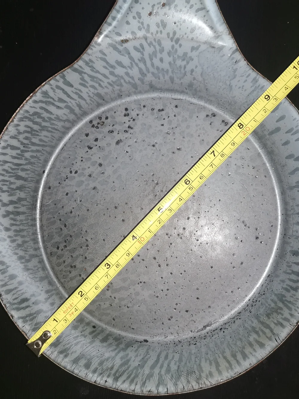 Antique Blue and White Graniteware Enamel 9.25